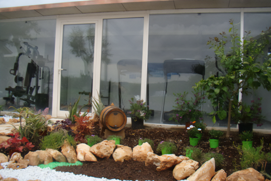 la palestra vista dal giardino