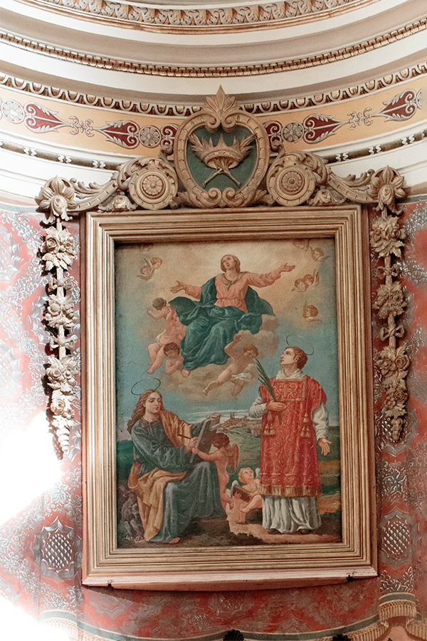 Montecosaro, Collegiata di San Lorenzo Martire, dipinto di Vincenzo Monti posto sulla parete di fondo dell'altare maggiore